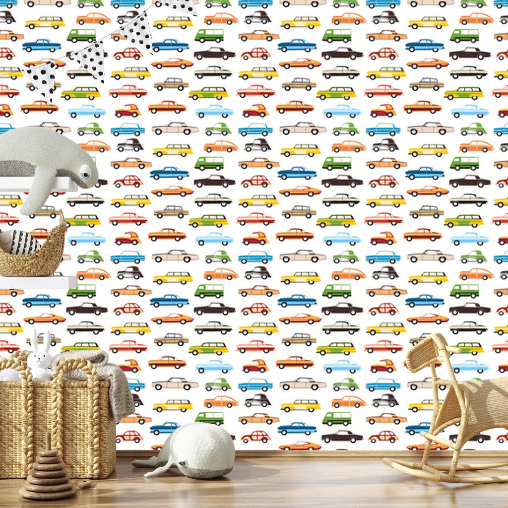 Colorful cars wallpaper for living room and bedroom 50x1000