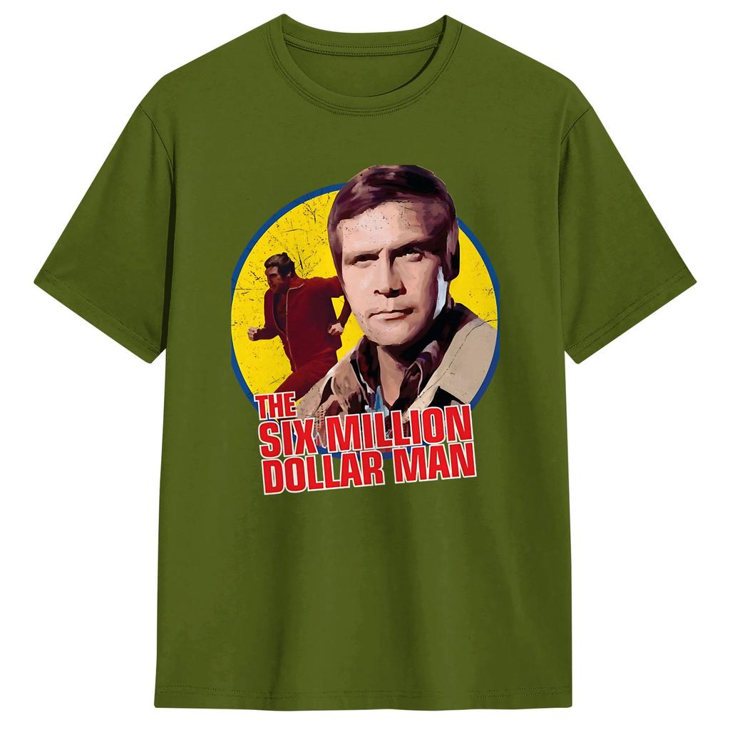 Nyhet Sex Miljoner Dollar Unisex TV T-shirts för Unisex Rund Hals Bomulls-T-shirts Kortärmad T-shirt Större Storlekar Kläder