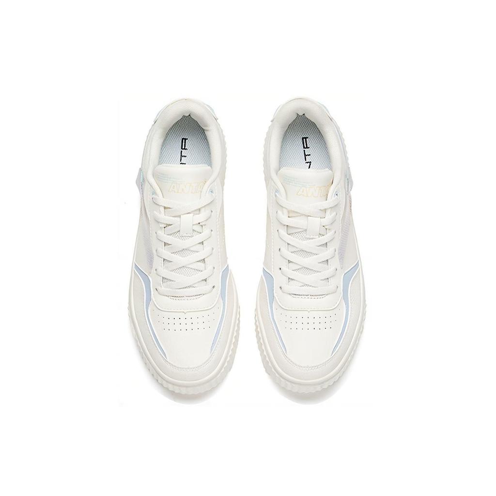 Anta Life Collection Slip Resistant Abrasion Resistant Low top Skateboard Shoes Women's White Blue 922228021-2