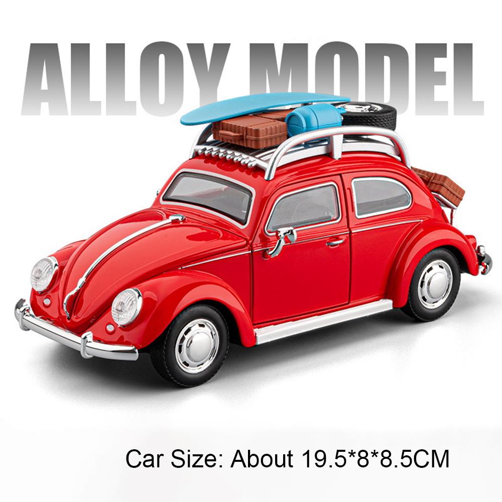 1:24 Beetle Lada Niva Diecast Model Alloy Toys Car Doors Opened Four Wheel Suspension Sound Light Cars Children Interactive Toy
