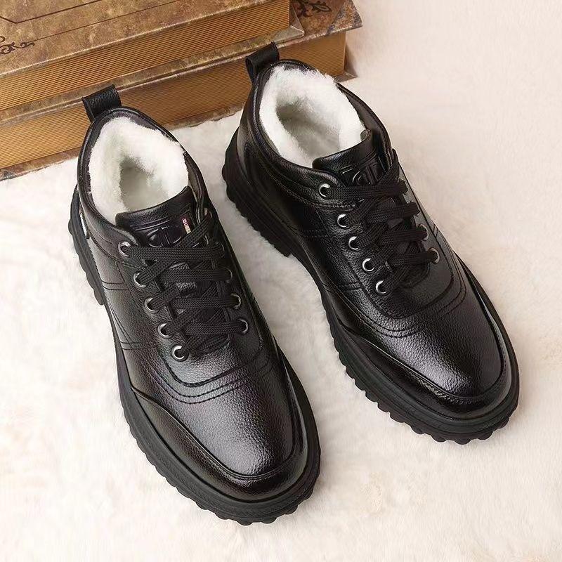 Men's cotton shoes winter velvet warm cold cotton leather shoes