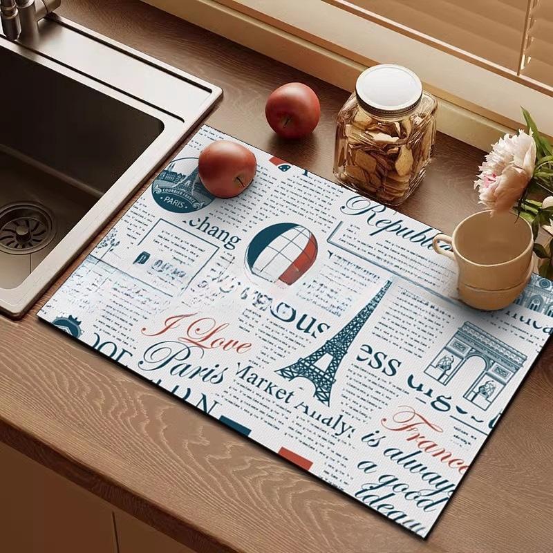 

Meal Mat Countertop Absorbs Water and Dries Quickly 30*40cm [new diatom mud]