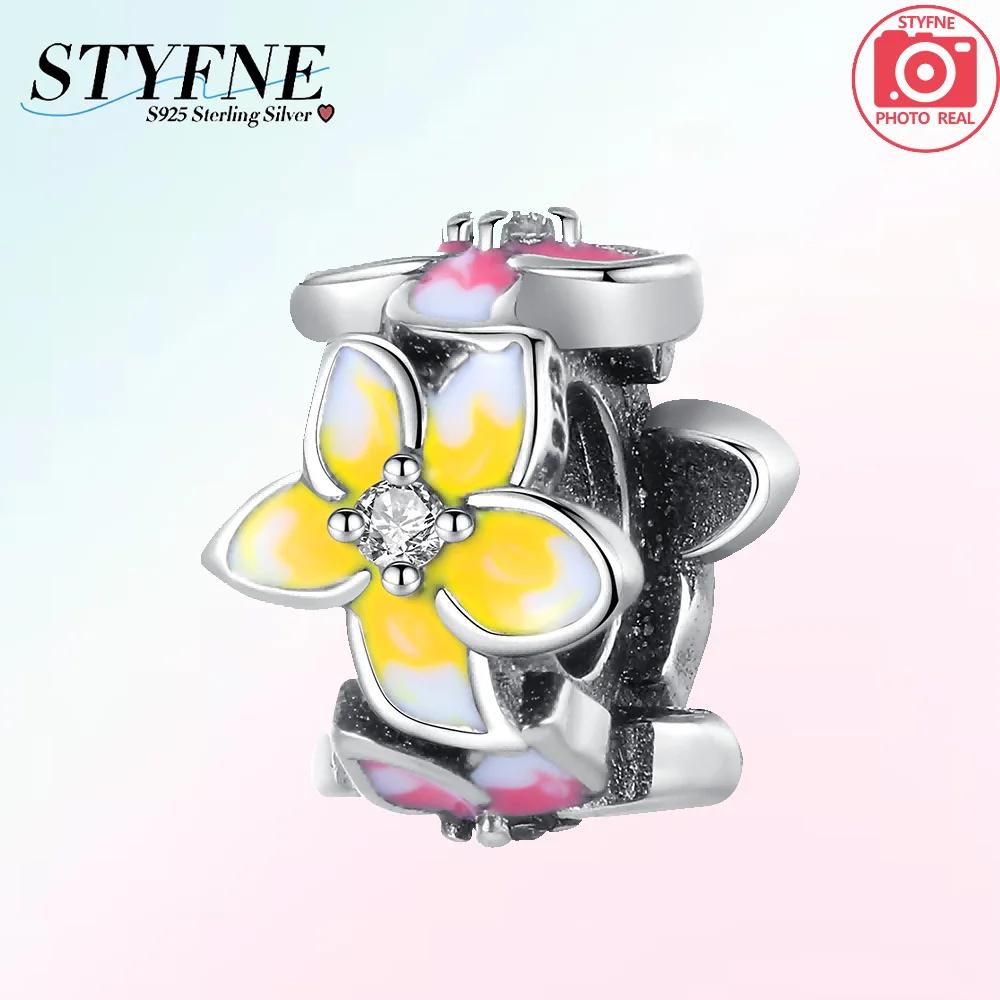 

Pink Flowers Gold Butterflies Plant Original Copper Bag Charms Beads Fit Bracelet Women Accessory Fine Gift Diy Jewelry