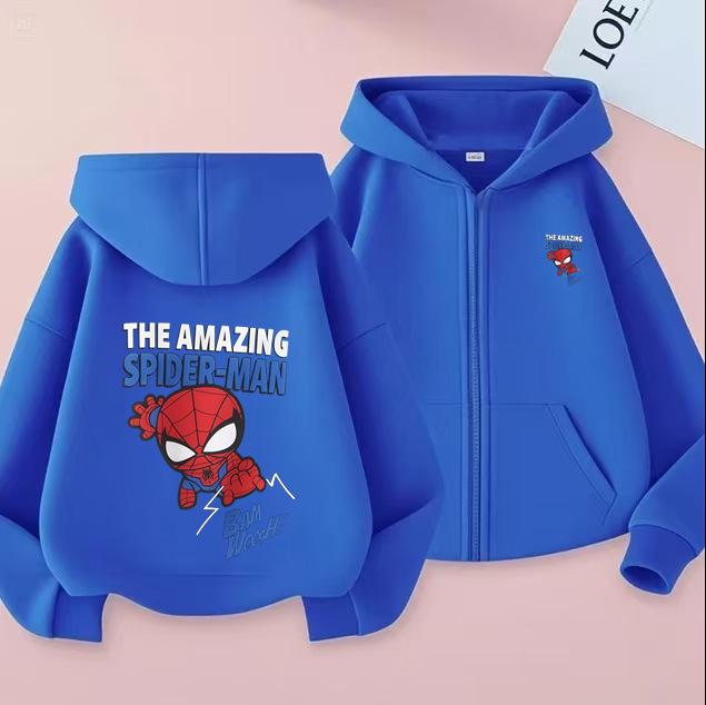 Anime Spider-Man Zippered Hoodie: Kids & Adults Spring/Autumn Sweatshirt