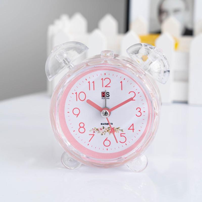 Fashionable simple plastic candy colored basket bedroom bedside silent electronic alarm digital clock