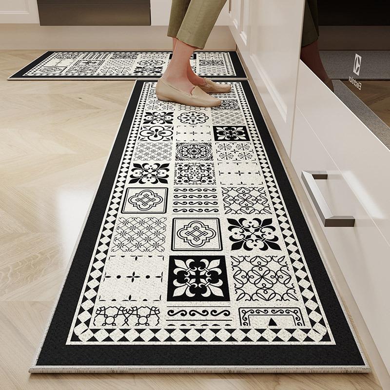 Mat for Kitchen Carpet TPR Anti-slip Long Carpets Gray Foot Mats Runner Rug Dustproof Floor Mat Home Decoration Rugs