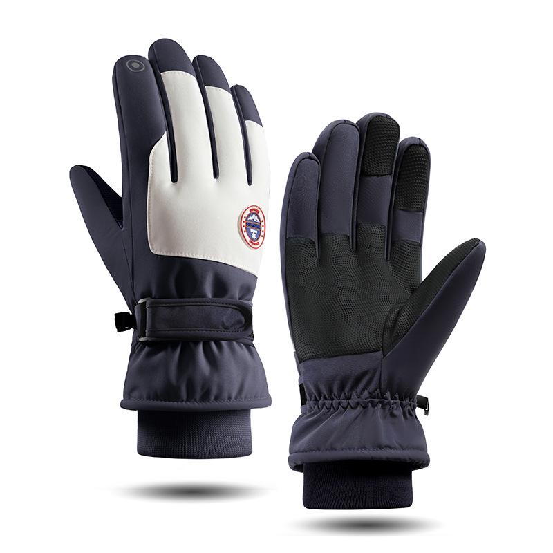 Winter Outdoor Fleece Warm Wasserdicht und Rutschfest Touchscreen Elektrofahrradfahren und Bergsteigen Handschuhe