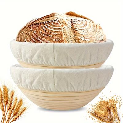 Brot Gärkörbchen, Fermentationskorb Natürliche Rattan Schüssel, Brot Backkorb mit Einlegetuch, DIY Backen Hefe Brotteig Küche Backwerkzeug