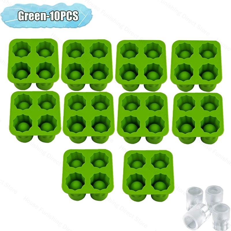 4 Cup Shape Silicone Ice Cube Mold Tray Summer Bar Party DIY Cold Drink Ice Compartment Mold Ice Cup Ice Cube Tray Kitchen Tool