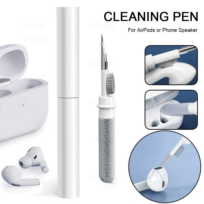 Earphone Cleaning Brush 3-in-1 Multi-Functional Cleaning Kit with Soft Brush, Suitable for Wireless Earphones Case Charging Pen