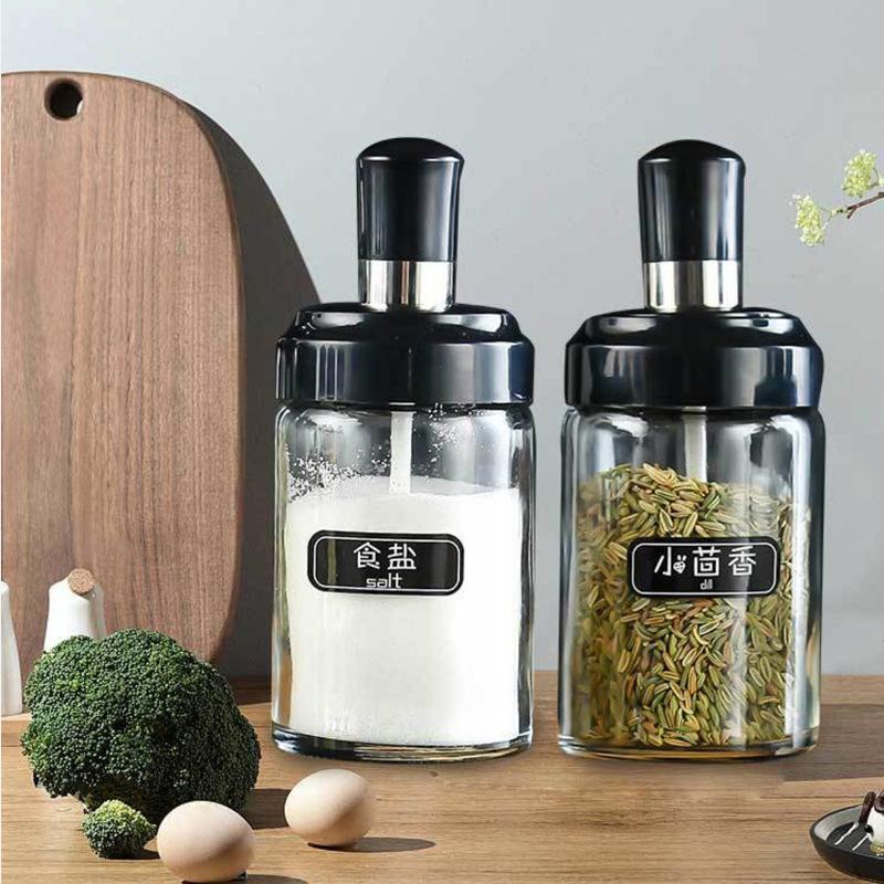 1/2/4Pcs Glass Condiment Bottle Spice Seasoning Bottle Kitchen Storage Dispensers