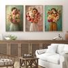 Modern Girl Wear Flowers Canvas Print Scandinavia Full of Force De Vie Wall Art Poster for  Living Room Bedroom Room Home Decor