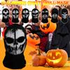 Halloween Ghost Face 3D Printed Mask Stretch Mesh Full Face Mask Skull Role Play Headdress Halloween Cosplay Horror Balaclava