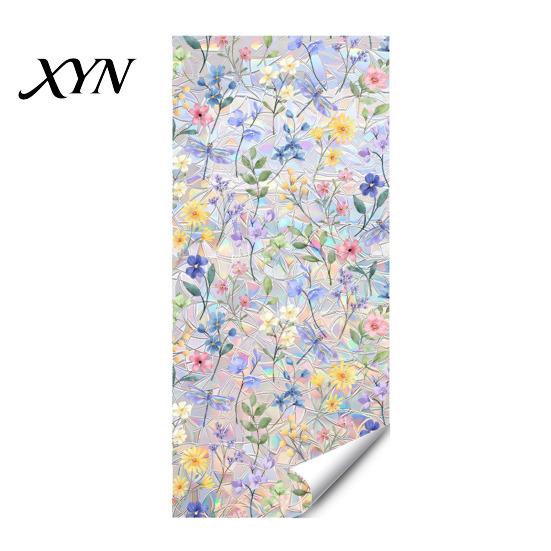 Removable Heat Control Film Sun Catcher Static Window Film, Flower Butterfly Self-Adhesive Glass Sticker, Decorative Privacy Screen for Windows Cling