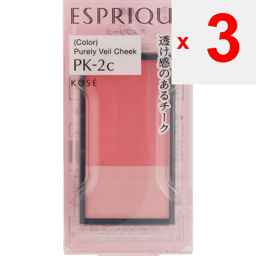 Kose ESPRIQUE Purely Veiled Blush PK2 (bright Coral Pink) 3.3g Cheek Rouge, Highlighter, Shading Apply the Blood Color from the Center of the Cheeks T