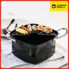 COOKER KING Japanese Mini Deep Fryer with Oil Drain Rack Uncoated Iron Pot Deep Fryer French Fries Pot Suitable Gas Spot Goods