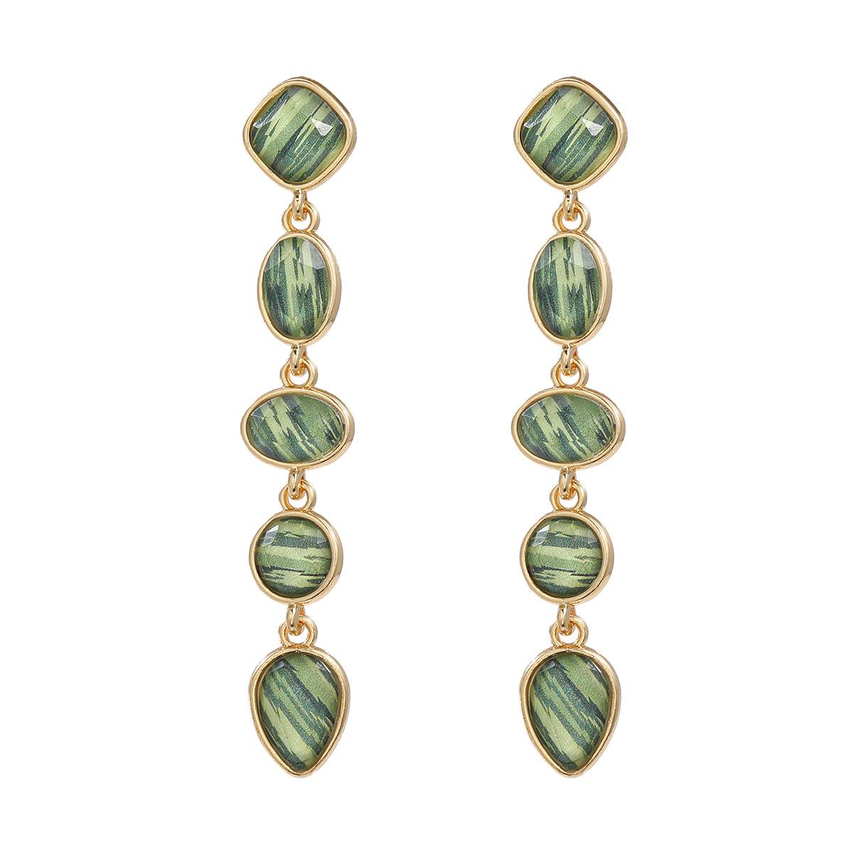 

Жіночі висячі сережки, довгі яскраві геометричні подарунки в богемному стилі