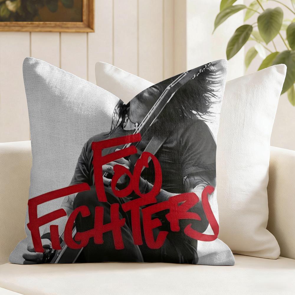 FFoo FFighters Band Cushion Cover Eco Linen Pillow Case DoubleSided Print Breathable Durable Zipper Home Decor Gift