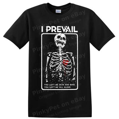 I Prevail Skeleton Heart Metal Band T Shirt Gothic Music Concert Tee Gift Art
