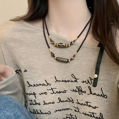 Feng Shui Amulett Neun-Augen Tibetischer Achat Tibet Perlen Halskette Achat Anhänger Halskette Schmuck Geschenk
