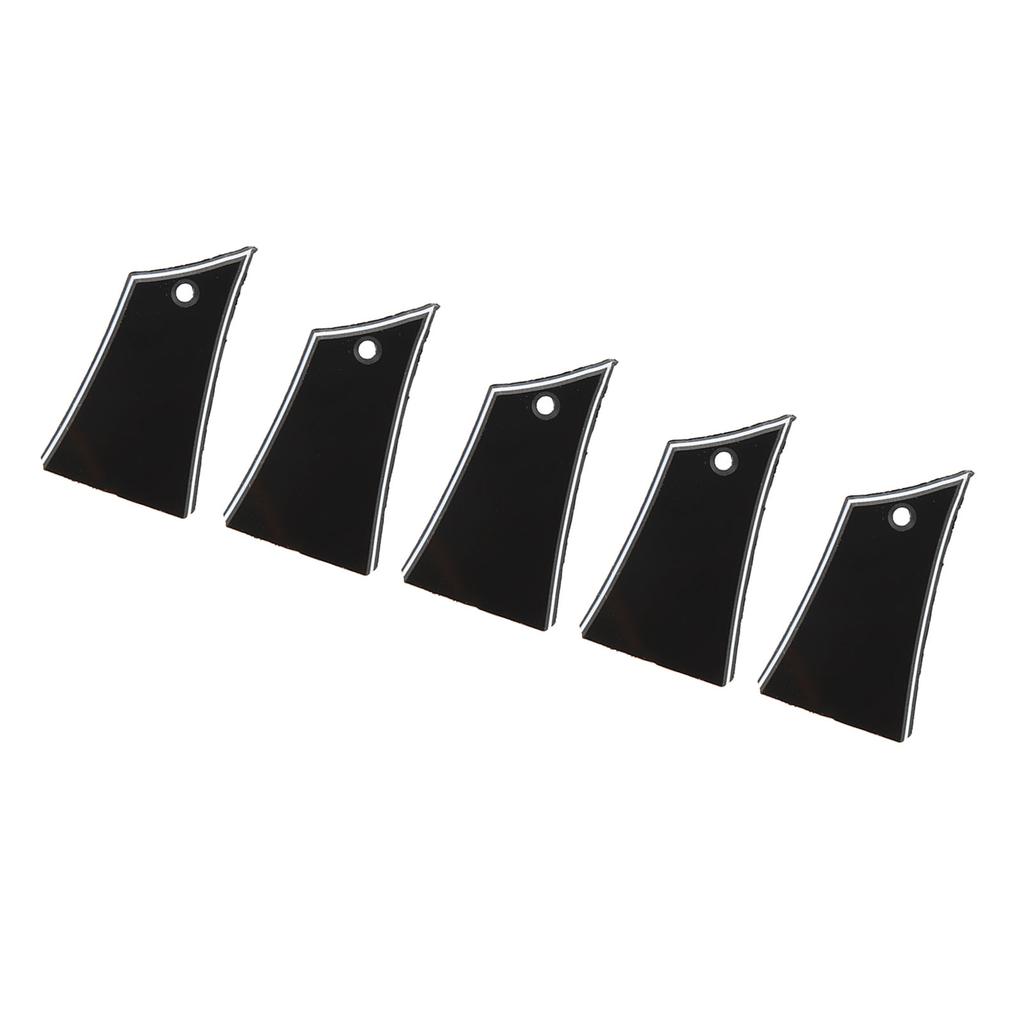5 Stück Truss Rod Abdeckplatte Kunststoff Schwarzes Brett Weiße Linie Trapez E-Gitarre Truss Rod Platte