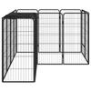 VidaXL Dog Playpen 14 Panels Black 50x100cm Powder-Coated Steel Enclosure 3115949