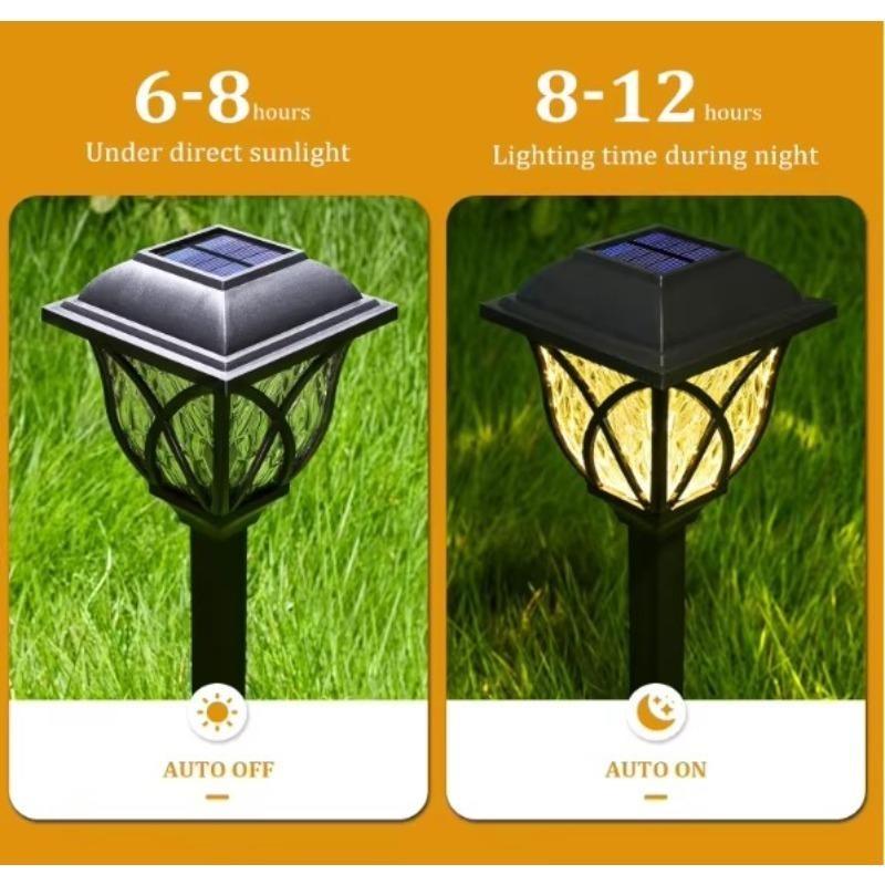 2PCS Solar Lawn Lights Outdoor LED Bright Yard Lamp Waterproof Night Light Landscape Lighting Pathway Light Garden Decor