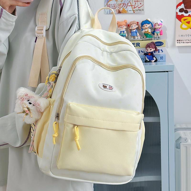Schoolbag Japanese Candy Color Small Fresh Student Backpack New College Style Girl Versatile Schoolbag Large Capacity Backpack