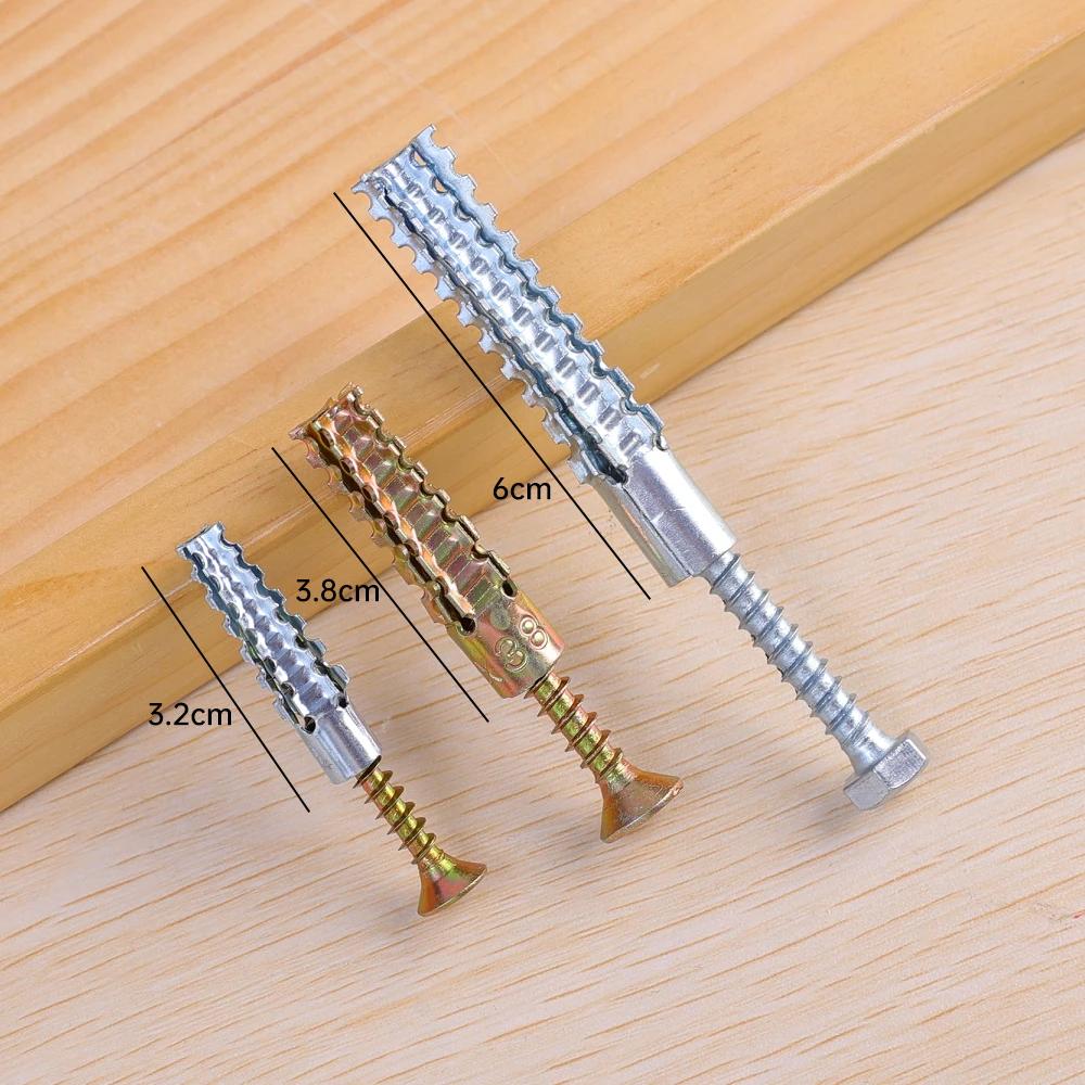 10/30Sets Metal Expansion Tube Pipe Self Tapping Screw Drilling Plug Solid Serrated Thorny Wall Anchor Expansion Bolt Fasteners