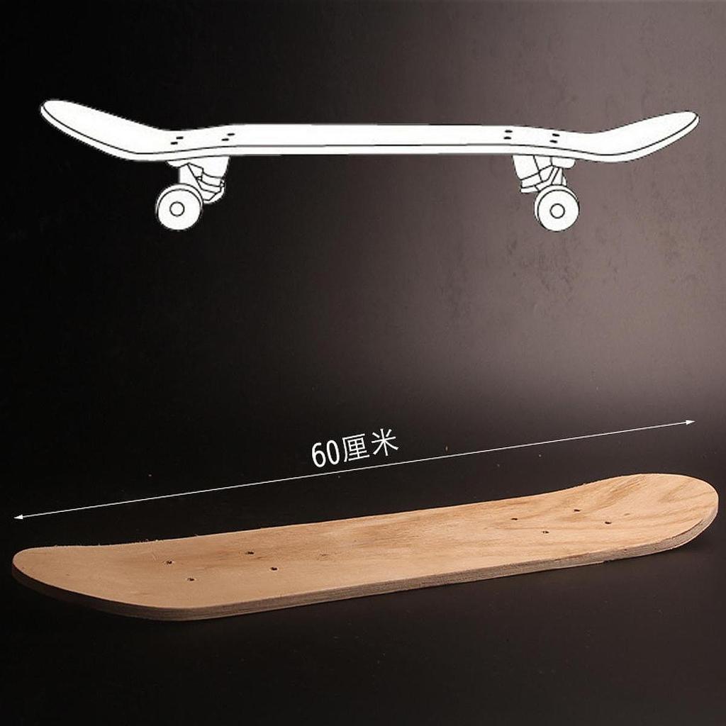 Blank Skateboard Deck for Kids, Wooden Longboard Replacement Unpainted Lightweight Art