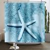 Summer Seaside Shower Curtains Ocean Beach View Coconut Trees Bath Curtain Polyester Fabric Bathroom Restroom Decor With Hooks