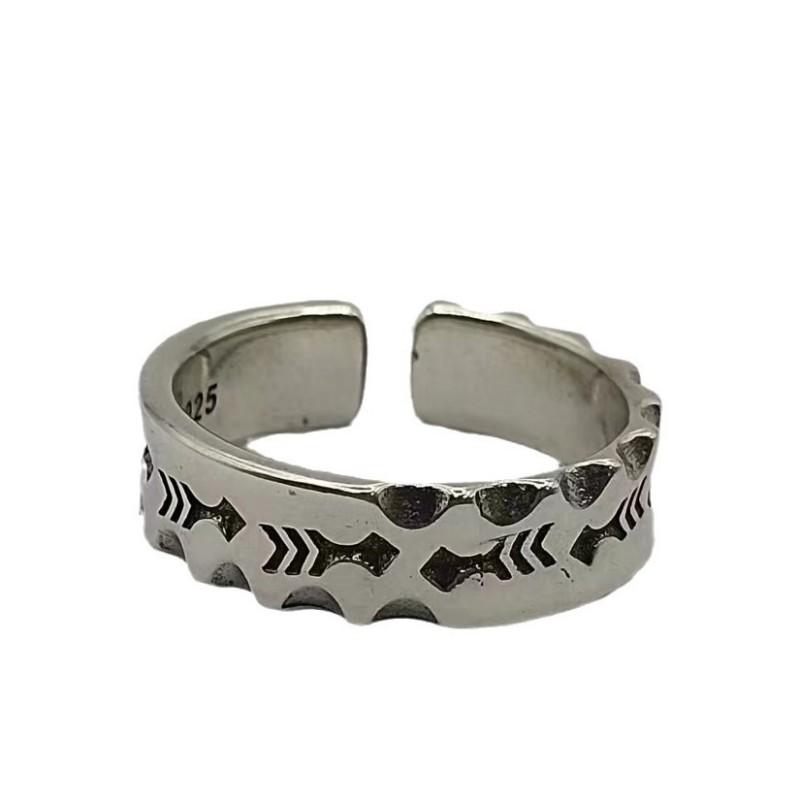Hand Forged Vintage Tribal Adjustable Ring Men Plated Geometric Animal Design Unisex Jewelry