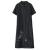 Plus Size Tummy Concealing Xiangyun Silk Dress with Cracked Pattern and New Chinese Style Cardigan