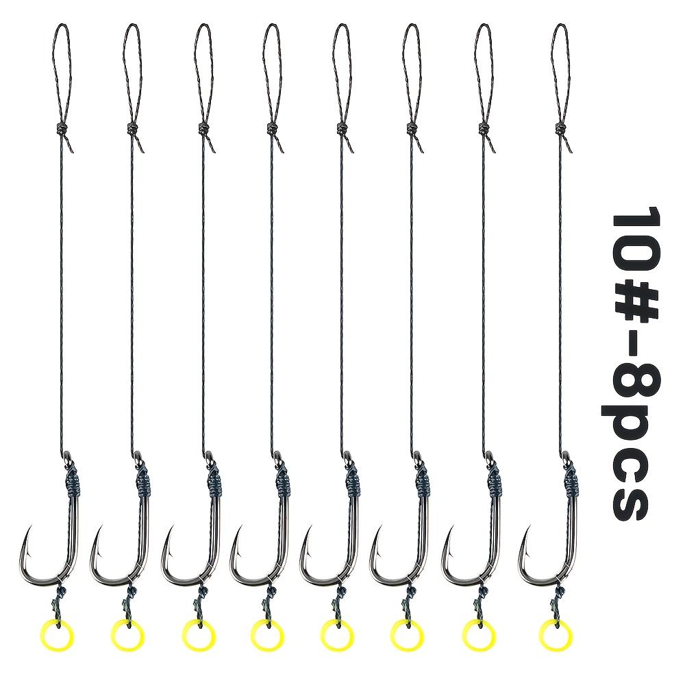 8pcs Method Feeder Hook Rigs Set | Ready-Tied Carp Fishing Hair Rigs With Bait Bands, Anti-Tangle Leader Hooks For Feeder Bottom Fishing