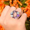 Sterling Silver Multi Stone Ring: Amethyst, Rose Quartz & More