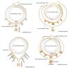 Holiday Travel Starfish Pendant Necklace Alloy Beads Shell Necklace Layered Choker Chain  for Women