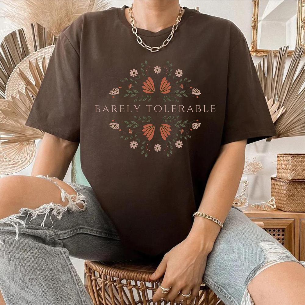 Barely Tolerable Pride and Prejudice T Shirt Jane Austen Shirt Bookish Tshirt Book Lover Shirt Unisex Short Sleeves Tops