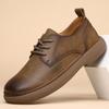 Men's Shoes  Spring New Wide Head Genuine Leather Men's Shoes Breathable Trendy Retro Casual Leather Shoes Men