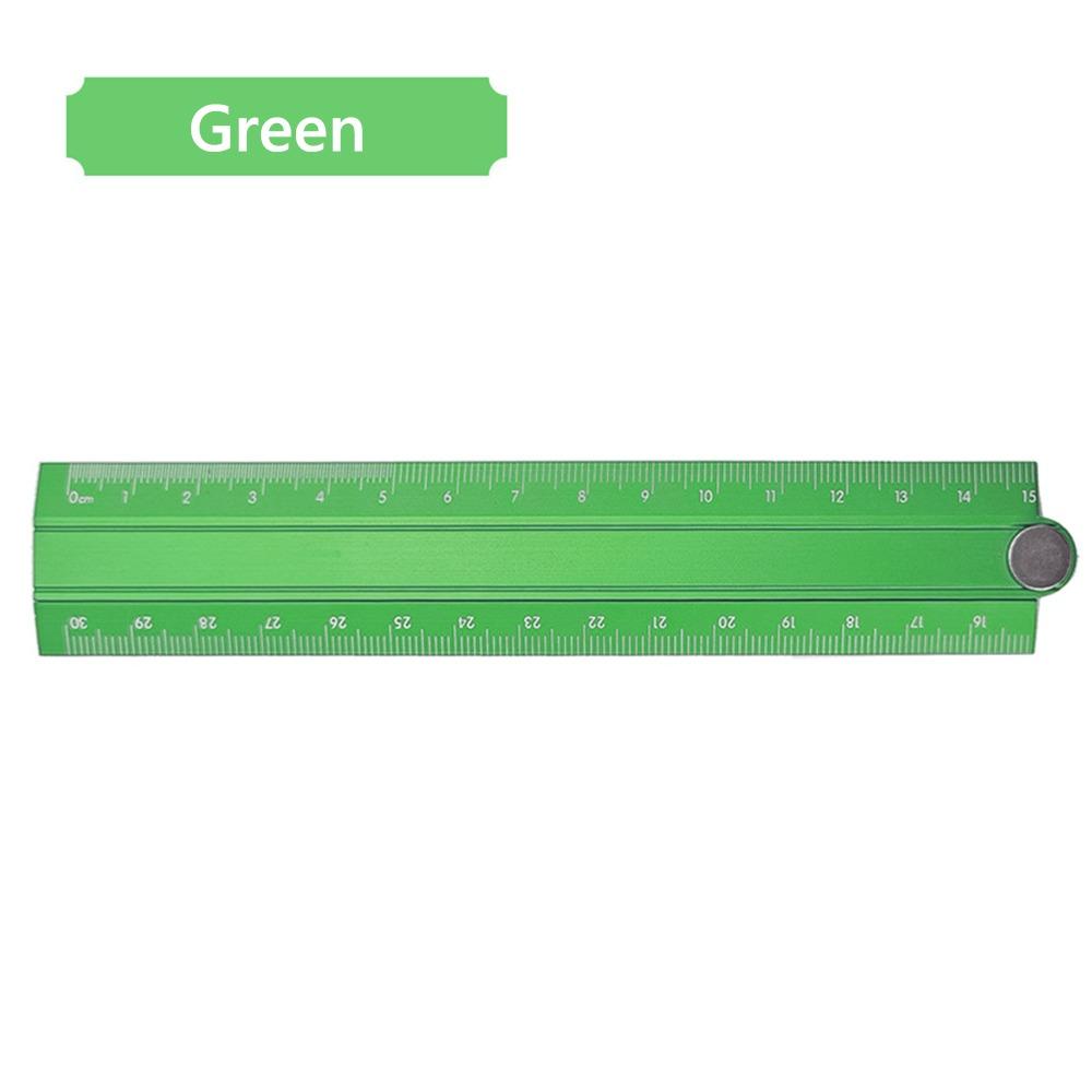 Simplified 30cm Folding Ruler Aluminum Alloy Drawing Measuirng Tool Straight Ruler Multifunctional Stationery Ruler Students