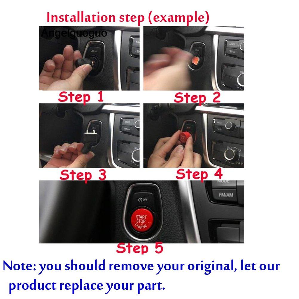 Angelguoguo Red Car Start Stop Engine Switch Button Cover Replacement for BMW 5 Series G30 / 6 Series GT G32 / X3 G01 / X4 G02