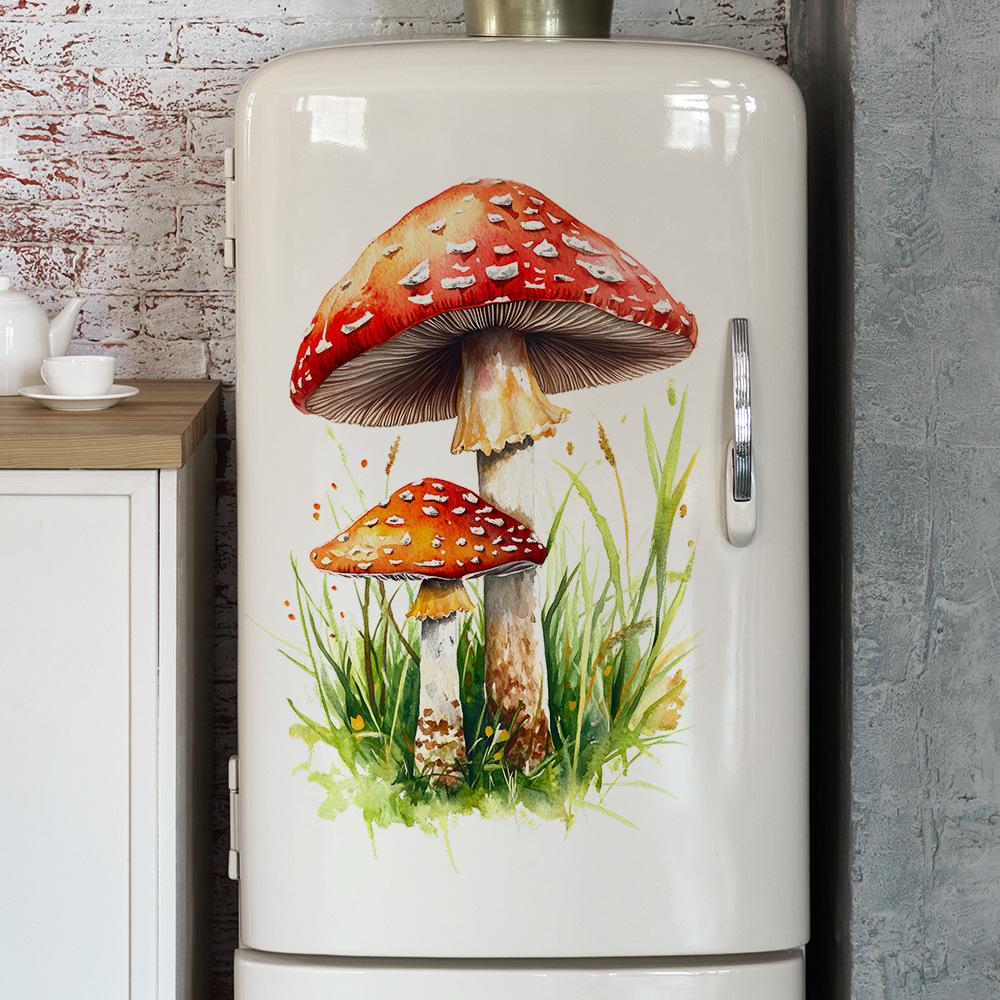 Cute Big Mushroom Grass Wall Sticker Self-Adhesive Removable for Bedroom Home Decor Art