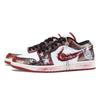 Jordan Air Jordan 1 Cinnabar Butterfly Dream Breathable Low Top Vintage Basketball Shoes Women's White Red Gold DC0774-160(Team836-)
