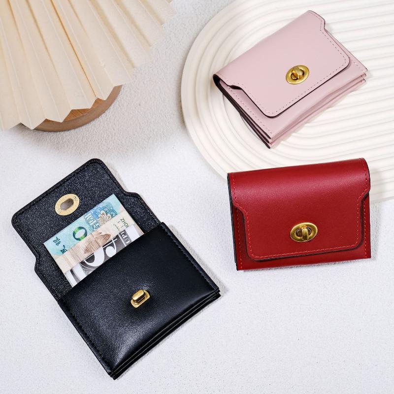 Short Hasp Wallets Pu Leather Multi-Card Pocket Purses For Women Portable Money Bag Small Coin Card Holders