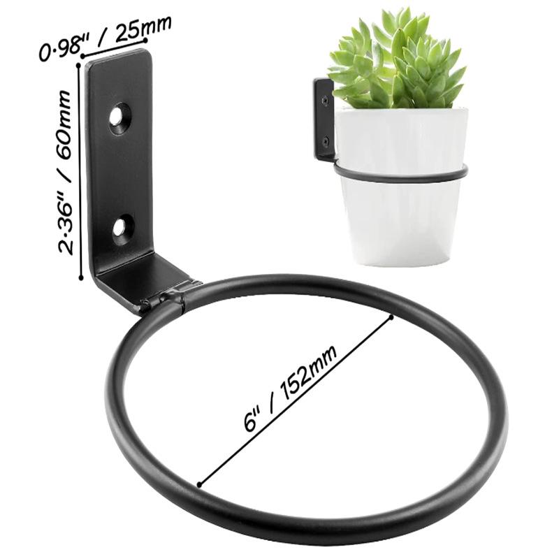 Wall-Mounted Metal Floral Plant Support Ring - Hanging Flower Pot Hanger