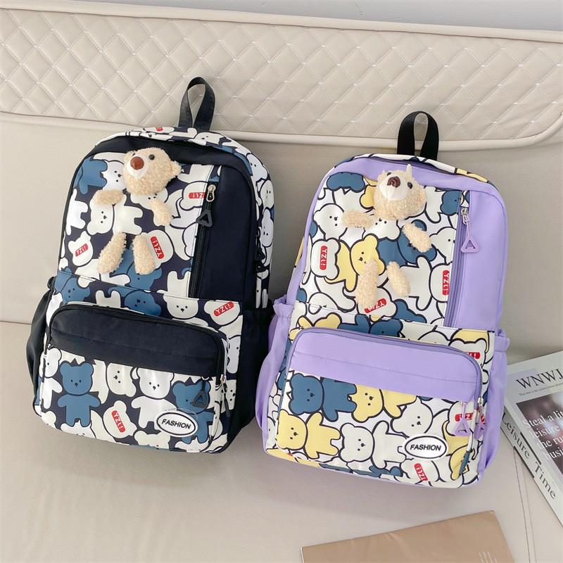 Stylish Unisex Nylon Backpack With Animal Pattern Ideal For School And Travel Use