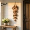 Ornamenti Appesi a Forma di Cuore Ciondolo Rustico da Parete con Perline di Legno & Fiocco Forniture per Feste Autunnali in Stile Rustico Luce LED per Porta d'Ingresso