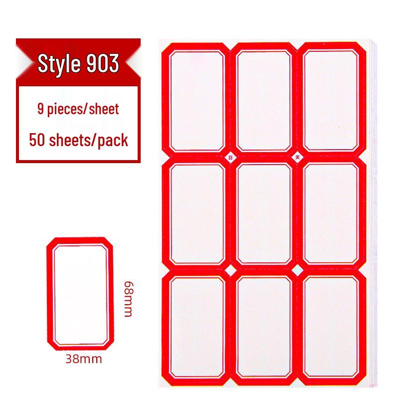 Colored Self-Adhesive Label Stickers for Handwriting, 50 Sheets - Office Use Name & Price Tags