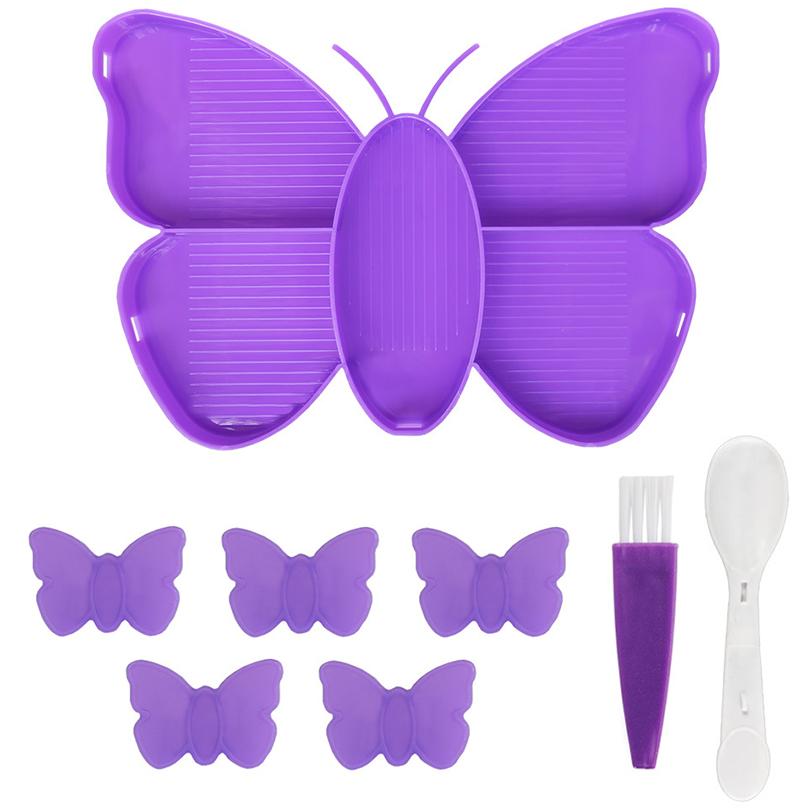 5 Grid Palette Butterfly Diamond Painting Tray Kits Diamond Painting Pen Nail Art Beading Plates Storage Container Cross Art