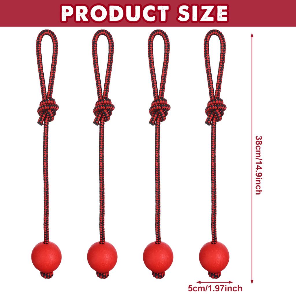 4 Pieces Dog Rope Ball Dog Ball On A Rope, Durable Elastic Solid Rubber Balls Interactive Rubber Ball Chew Toys For Small Medium