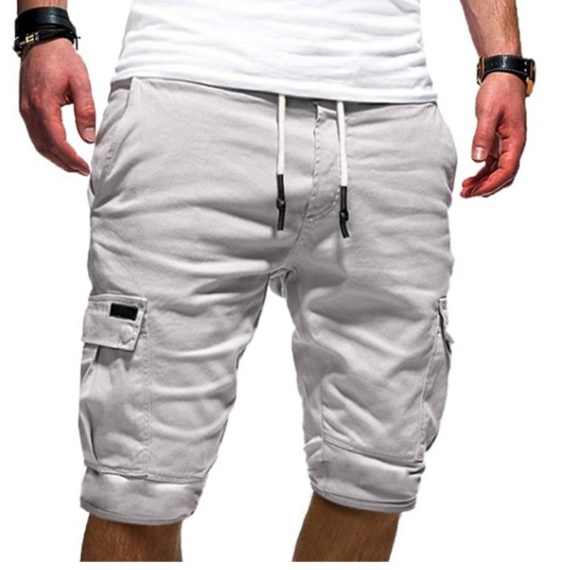 Summer Y2K Harajuku All Match Trousers Solid Color Streetwear Elegant Fashion Half Pants Multi Pocket Shorts Men's Clothing
